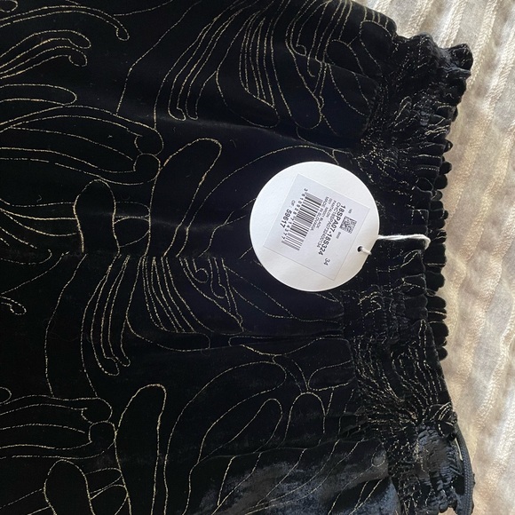 NWT Chloe runway black velvet gold embellished gold jogger pants, size 34/2/xs - Picture 6 of 11